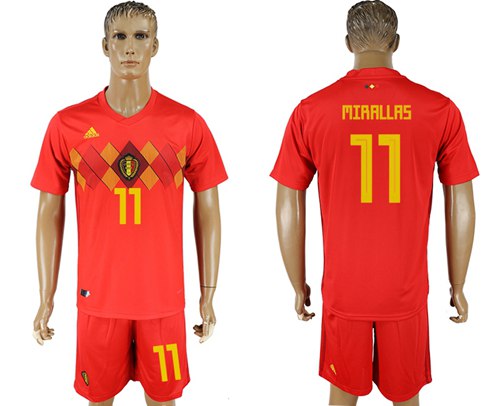 Belgium #11 Mirallas Red Soccer Country Jersey